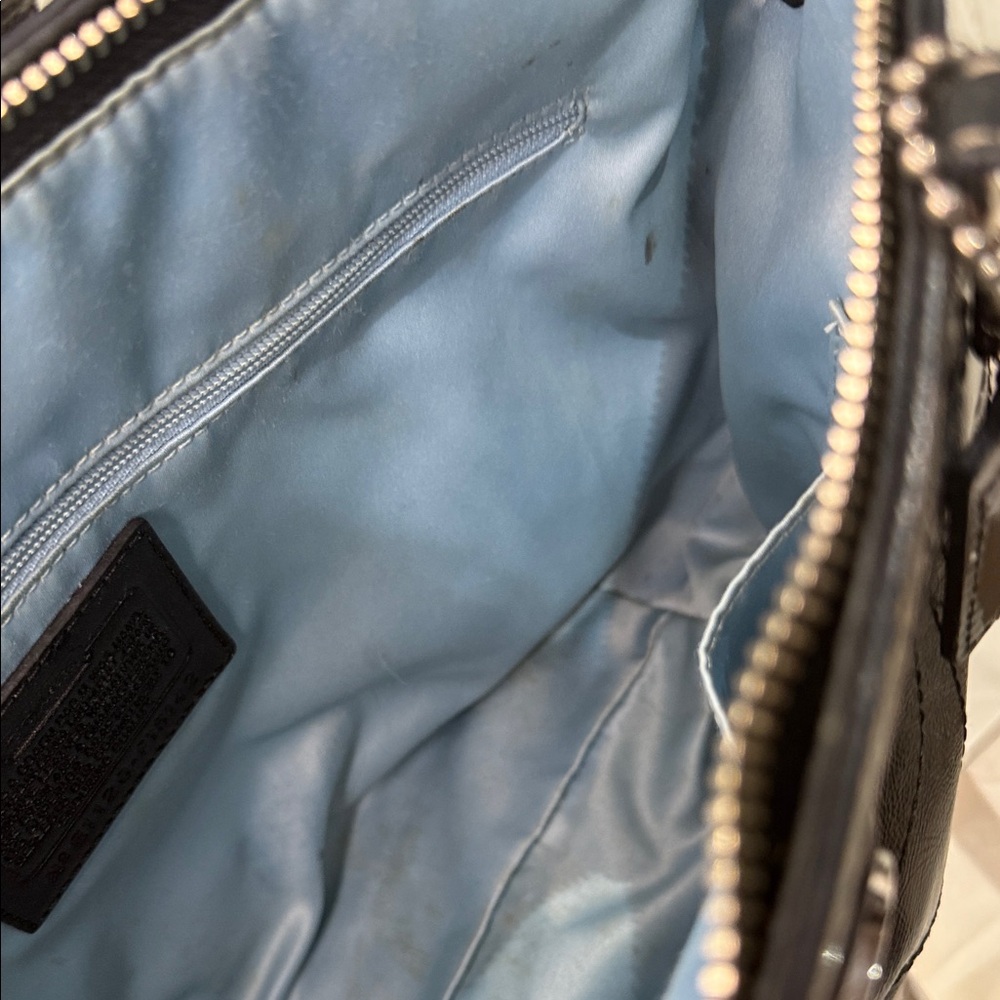 Coach Black Signature Patent Leather Tote - Picture 8 of 9